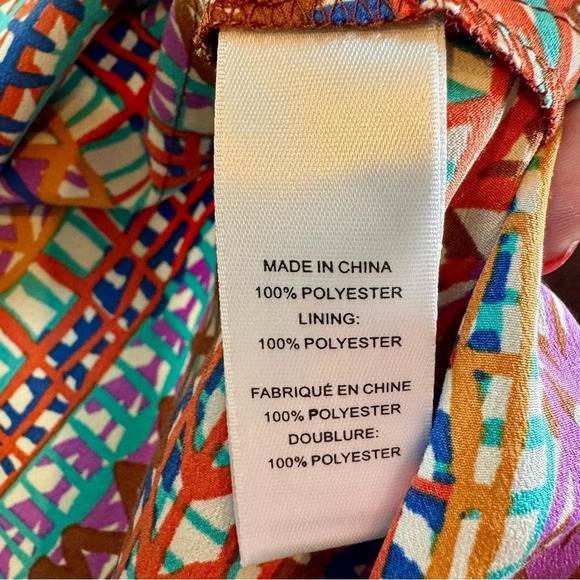 CeCe by Cynthia Steffe Multicolor Abstract Open back Halter Maxi Dress size 6 - Picture 6 of 8